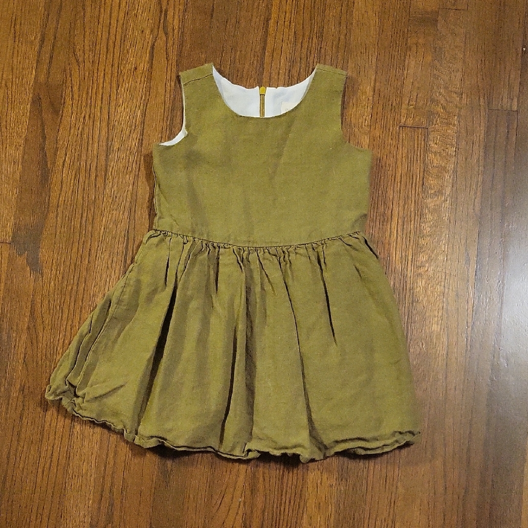 Mable + Honey Green Sleeveless Linen A-Line Dress